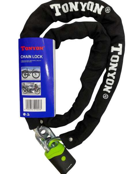 מנעול שרשרת TONYON 12X1800mm - בטיחות מקסימלית לאופניים שלך